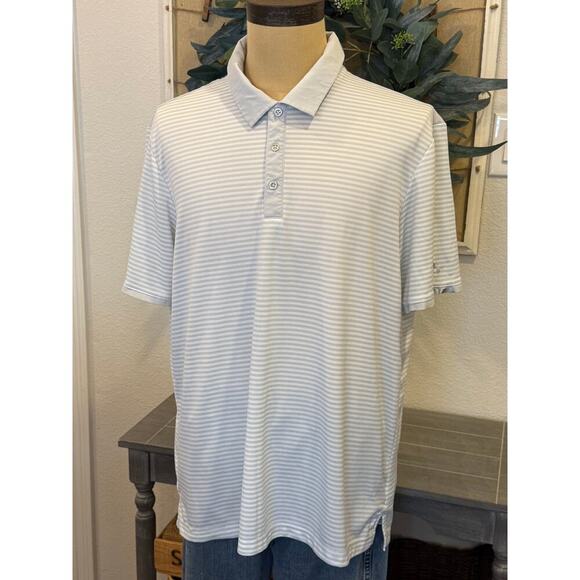 adidas Other - ADIDAS Golf Climachill Gray Stripe Polo Shirt Men size XL